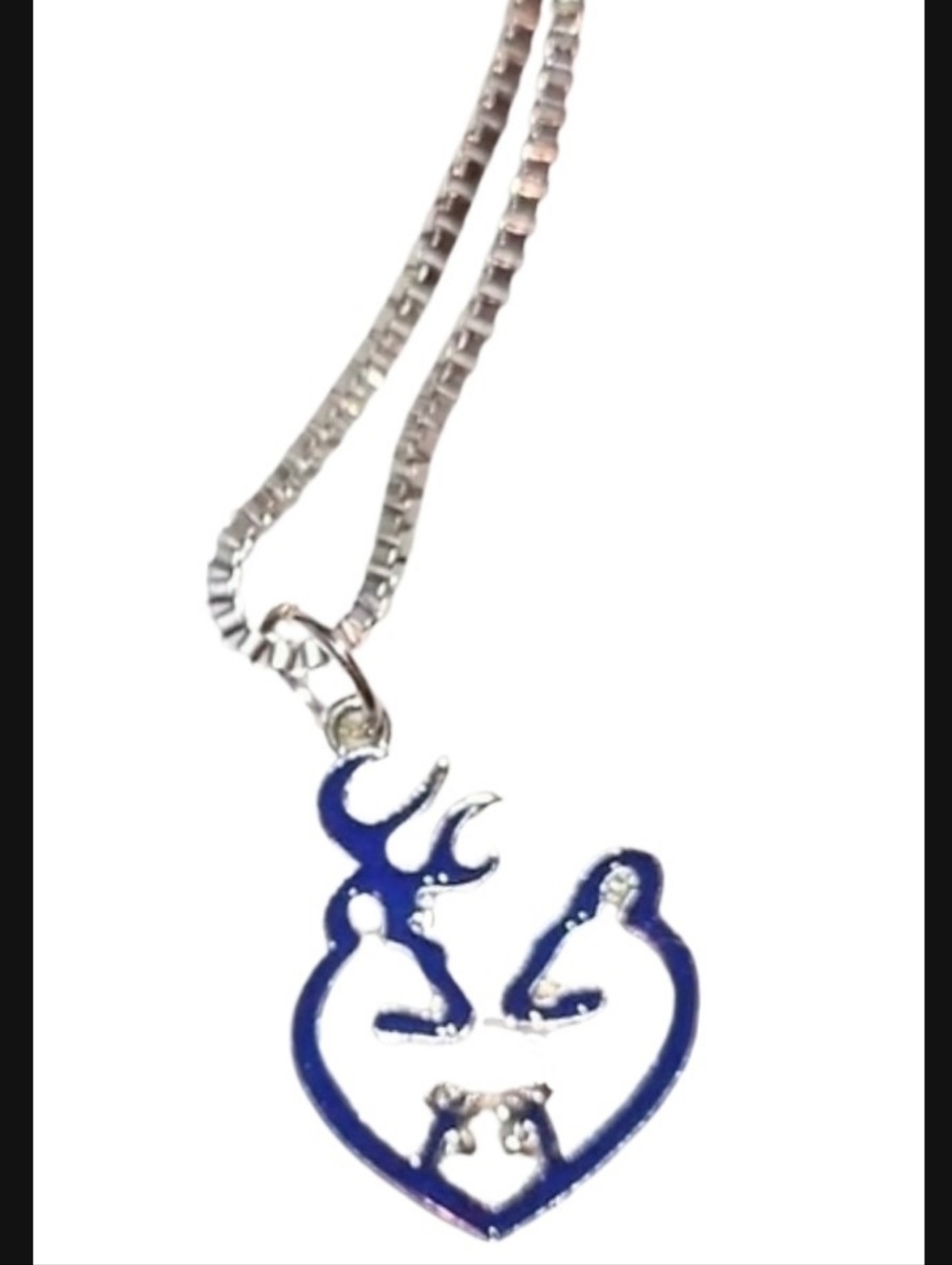 Browning Deer Buck Doe Blue Pendant Neckace Choice